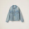 Light Blue Denim Blouson Jacket | Miu Miu