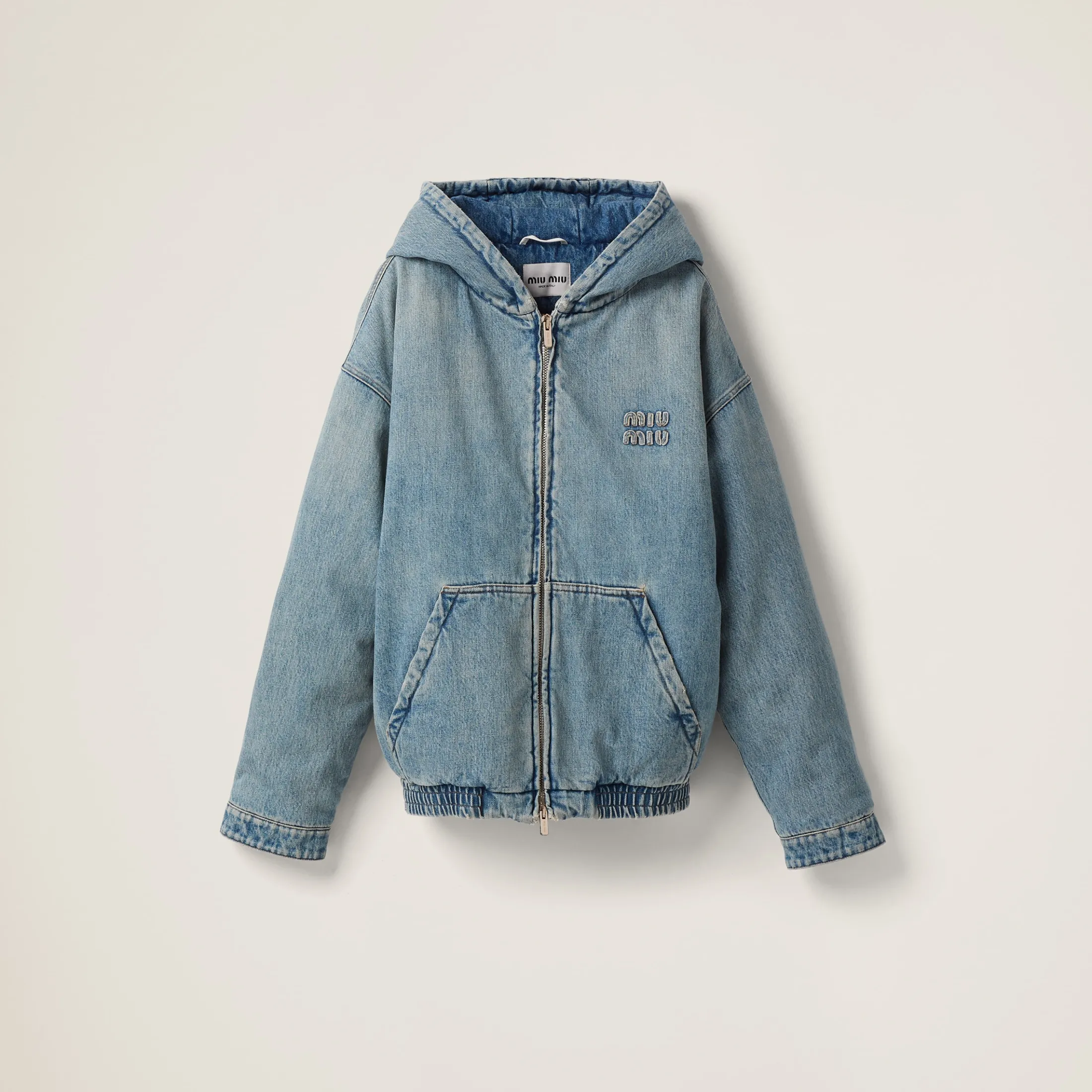 Light Blue Denim Blouson Jacket | Miu Miu