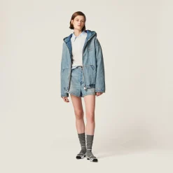 Light Blue Denim Blouson Jacket | Miu Miu