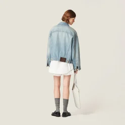 Light Blue Denim Blouson Jacket | Miu Miu