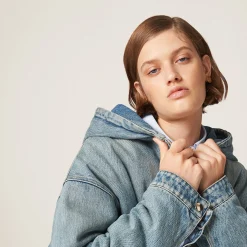 Light Blue Denim Blouson Jacket | Miu Miu