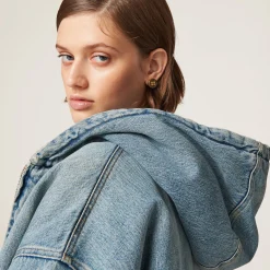 Light Blue Denim Blouson Jacket | Miu Miu