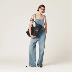 Light Blue Denim Overalls | Miu Miu