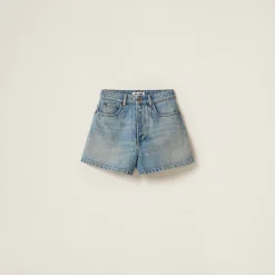 Light Blue Denim Shorts | Miu Miu