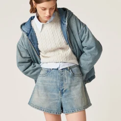 Light Blue Denim Shorts | Miu Miu