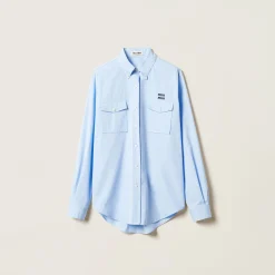Light Blue Poplin Shirt | Miu Miu