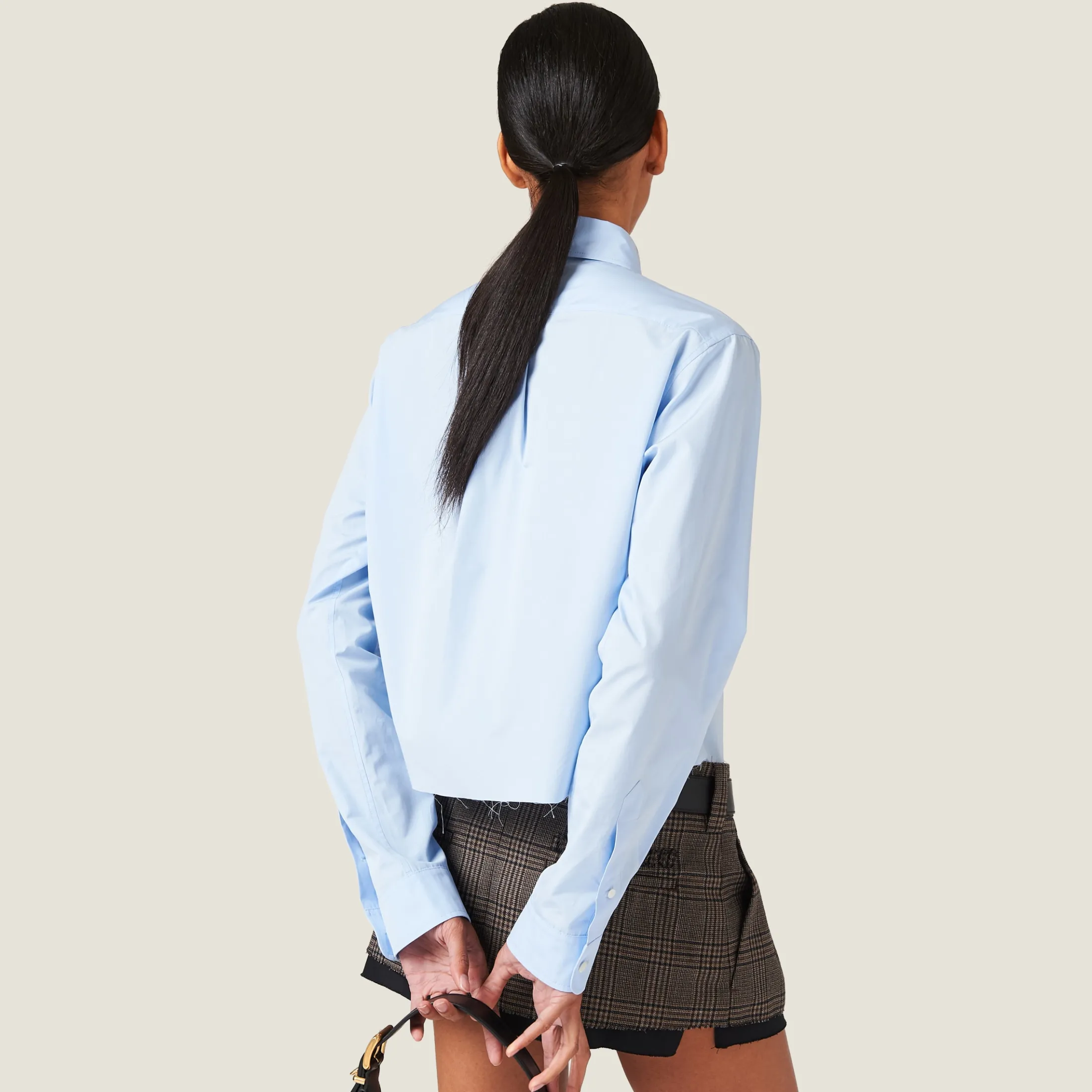 Light Blue Poplin Shirt | Miu Miu