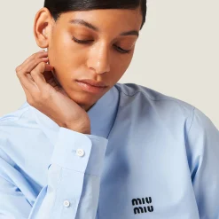 Light Blue Poplin Shirt | Miu Miu