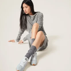 Light Blue Suede Sneakers | Miu Miu