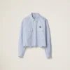 Light Blue/blue Striped Cotton Shirt | Miu Miu