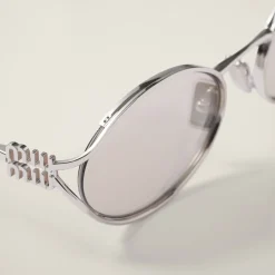 Light Gold Lenses Miu Miu Logo Sunglasses | Miu Miu