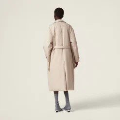 Limestone Panama Cotton Down Coat | Miu Miu