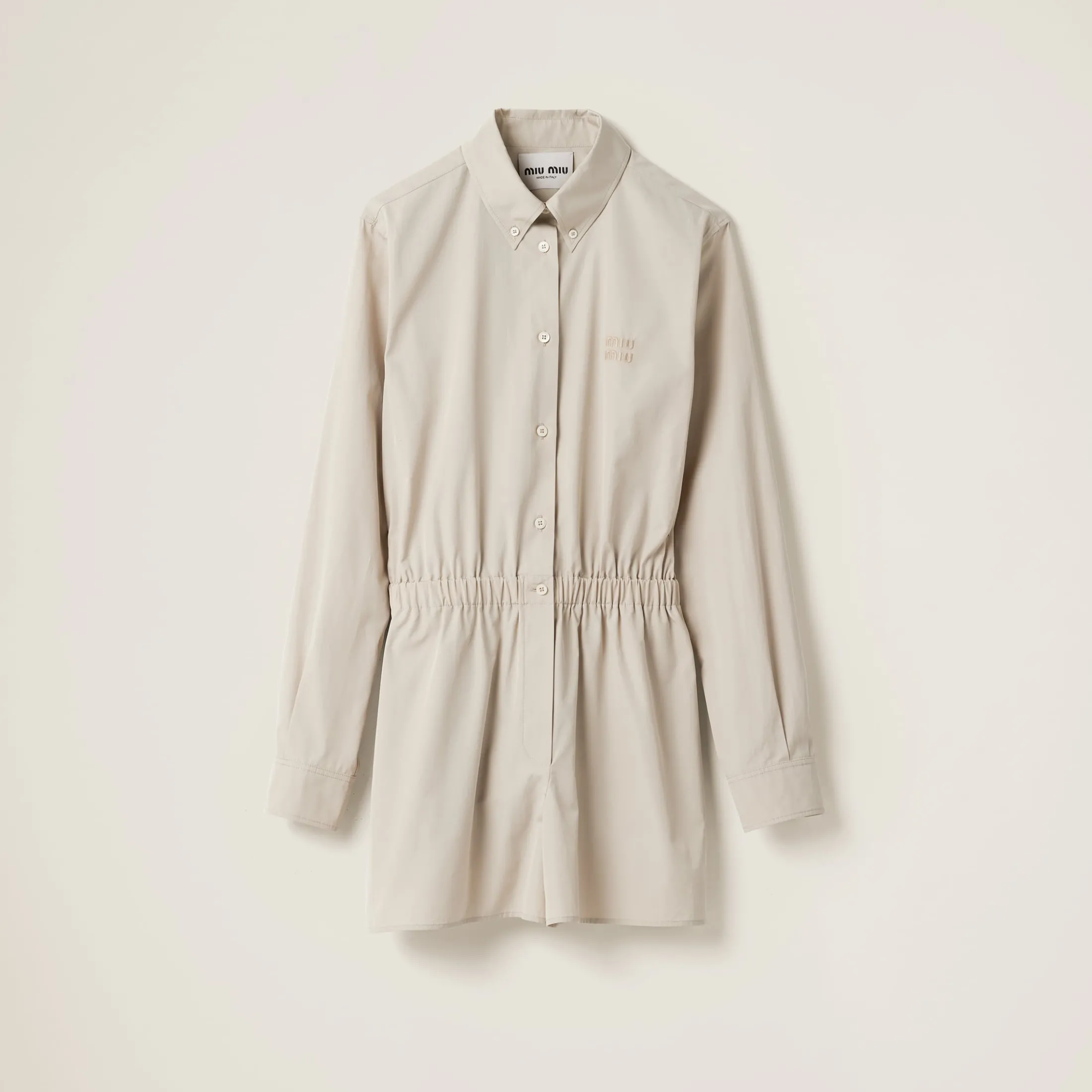 Limestone Poplin Jumpsuit | Miu Miu