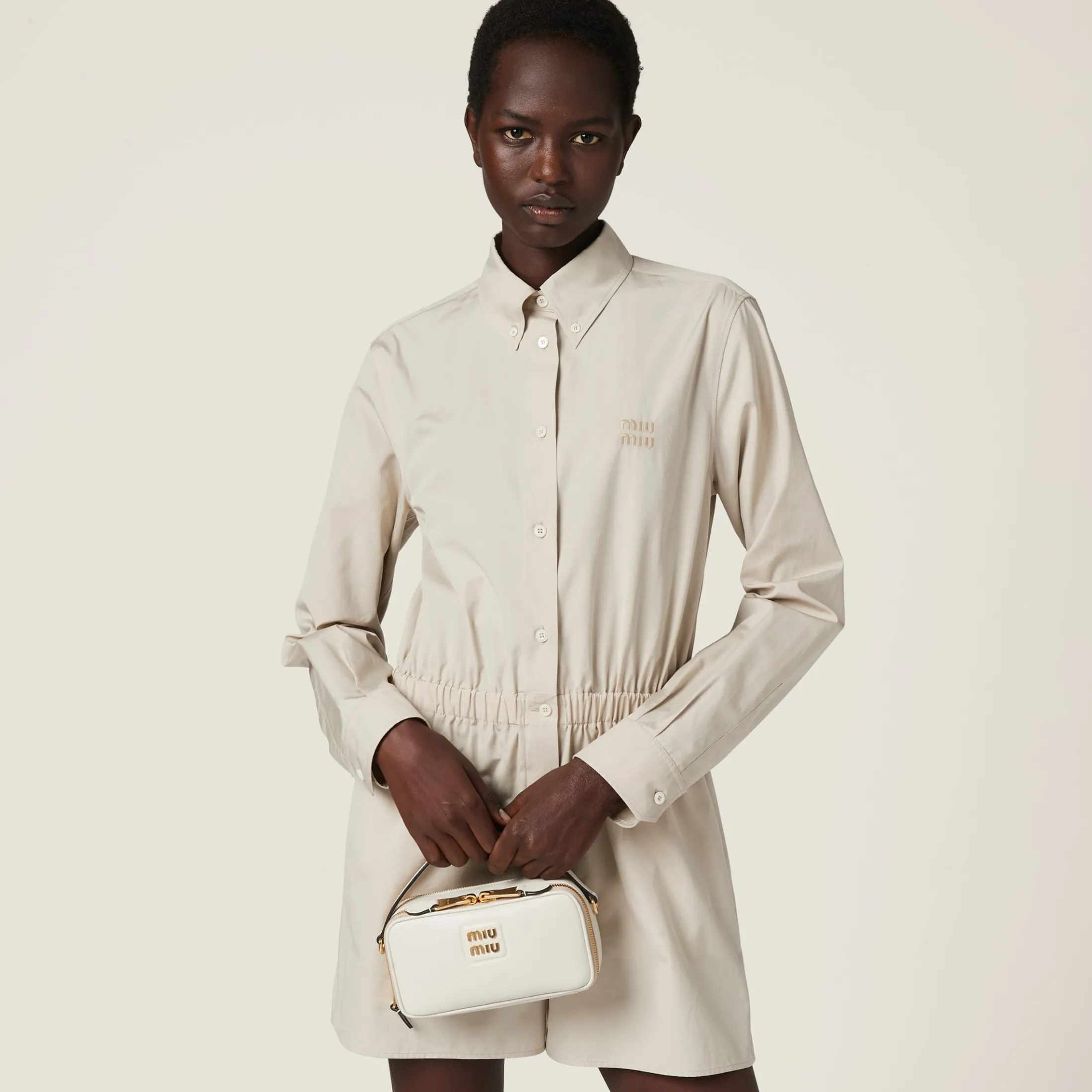 Limestone Poplin Jumpsuit | Miu Miu