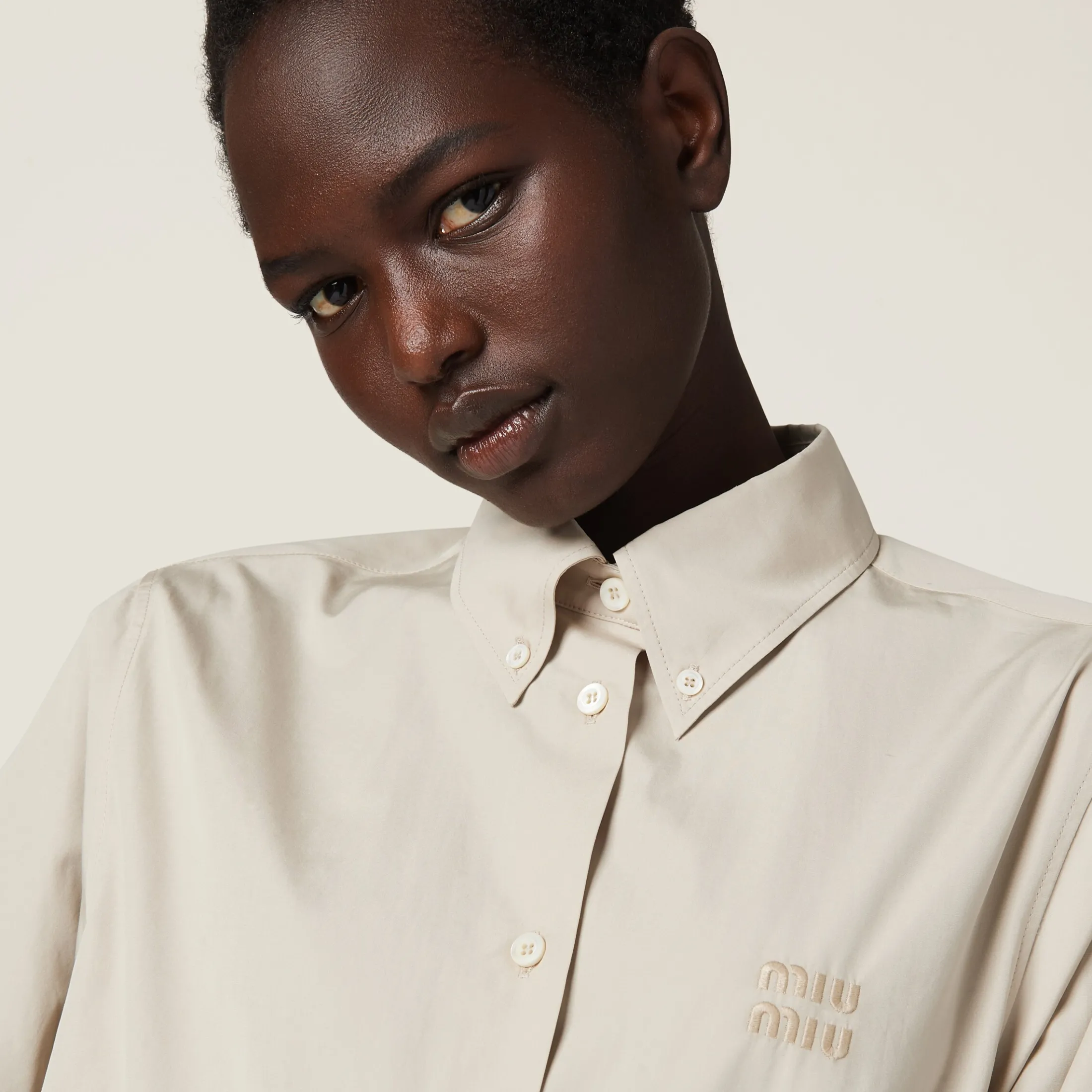 Limestone Poplin Jumpsuit | Miu Miu