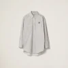 Limestone/gray Striped Cotton Shirt | Miu Miu