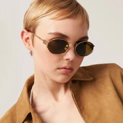 Loden Lenses Miu Miu Logo Sunglasses | Miu Miu