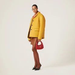 Maize Yellow Nappa Leather Jacket | Miu Miu