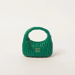 Mango Wander Matelassé Nappa Leather Hobo Bag | Miu Miu
