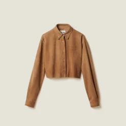 Maple Brown Suede Shirt | Miu Miu