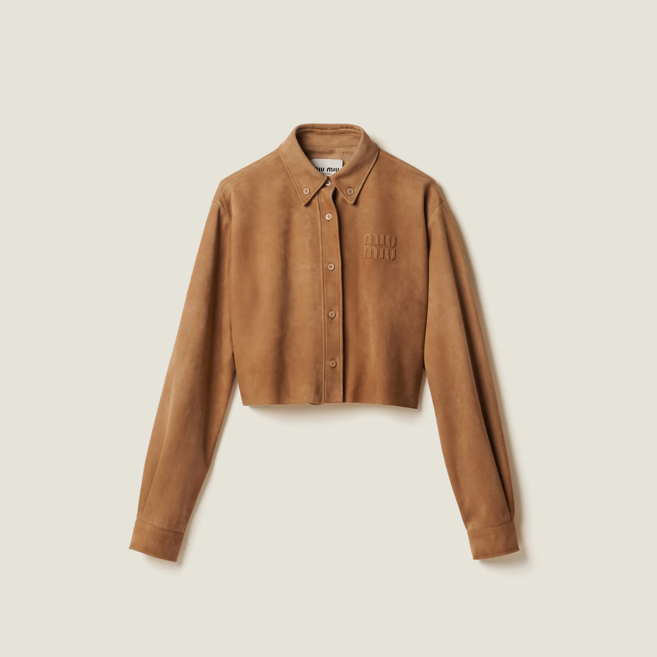 Maple Brown Suede Shirt | Miu Miu