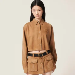 Maple Brown Suede Shirt | Miu Miu