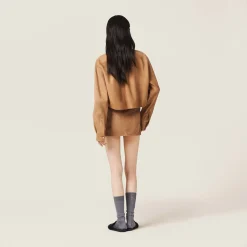 Maple Brown Suede Shirt | Miu Miu