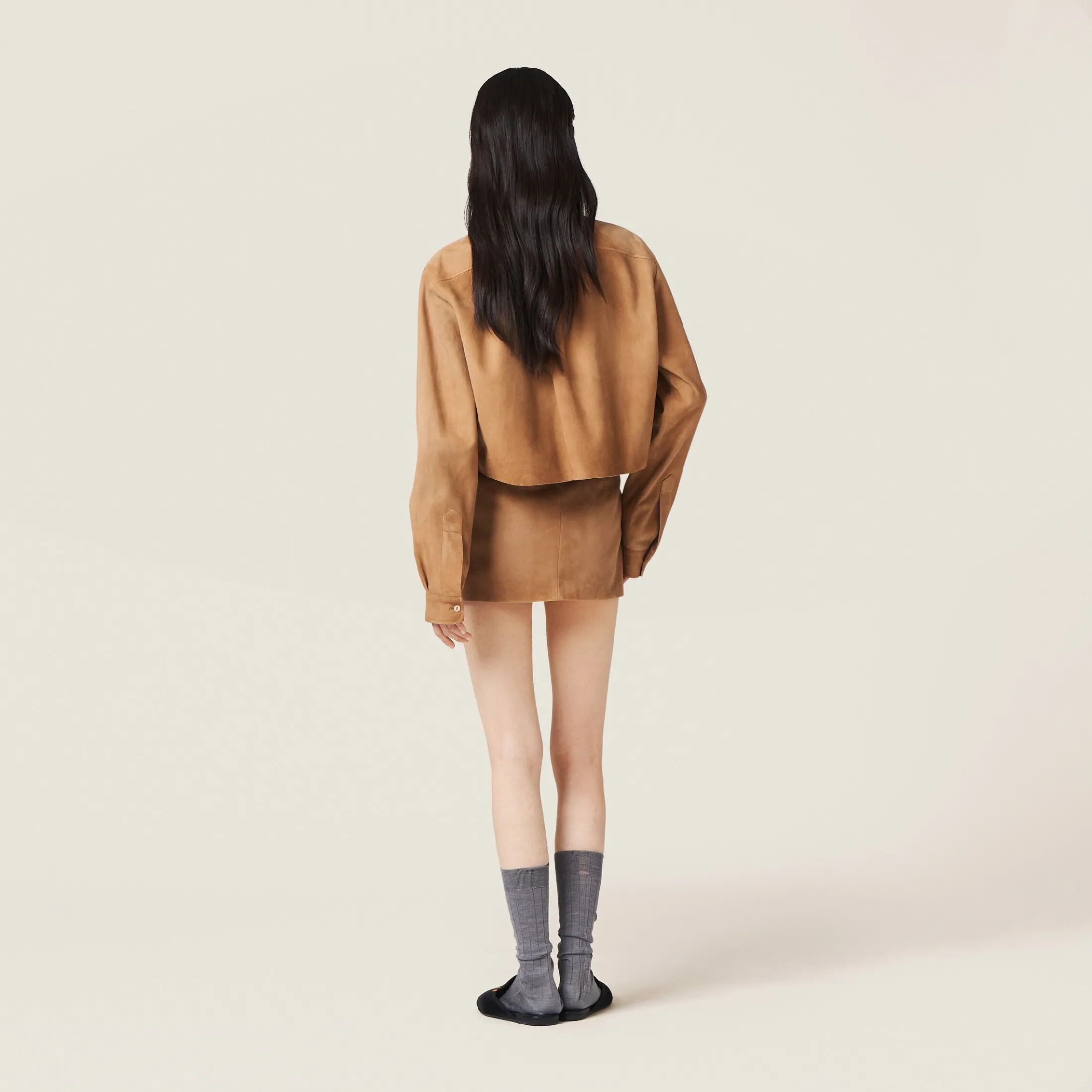 Maple Brown Suede Shirt | Miu Miu