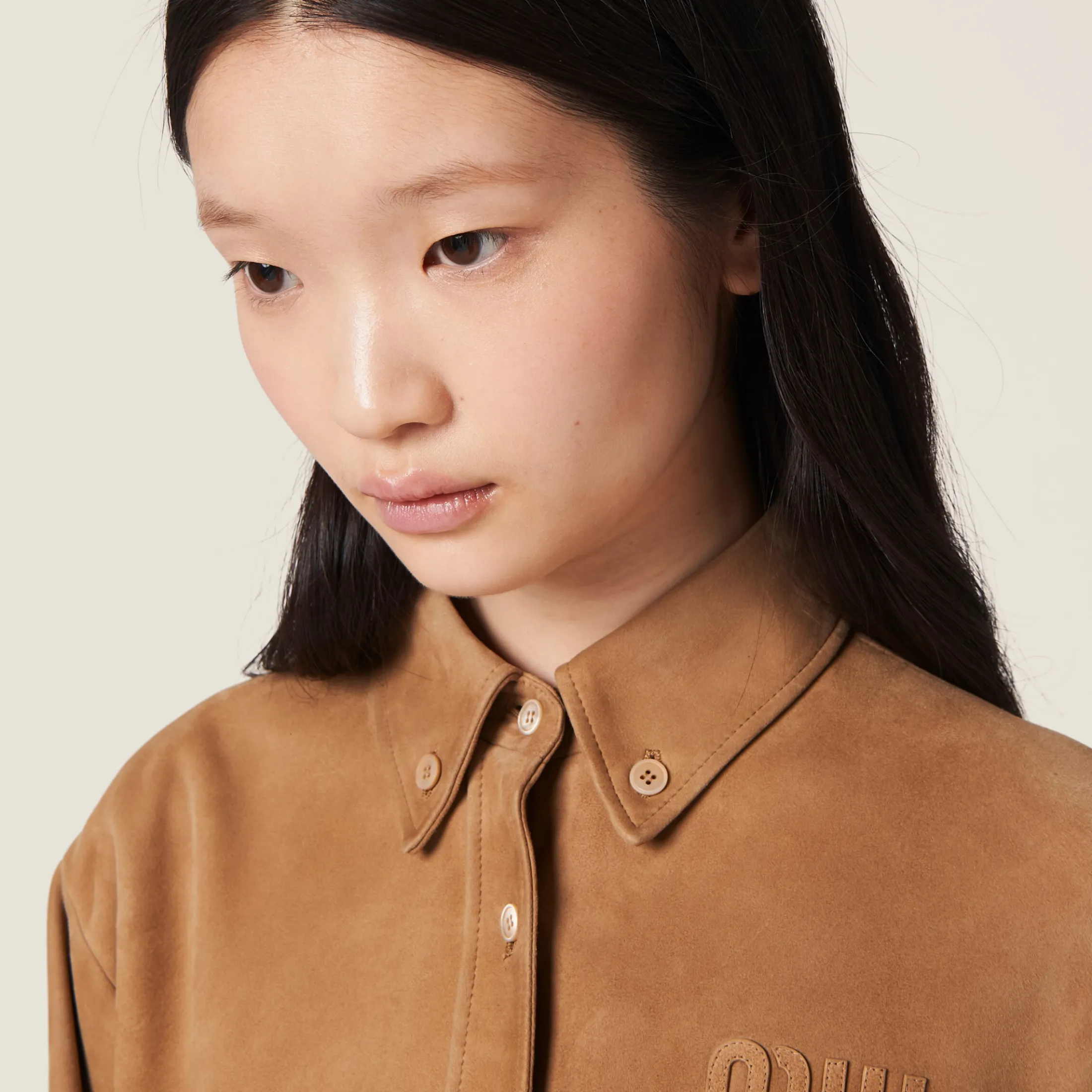 Maple Brown Suede Shirt | Miu Miu