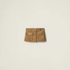 Maple Brown Suede Skirt | Miu Miu