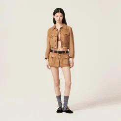 Maple Brown Suede Skirt | Miu Miu