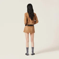 Maple Brown Suede Skirt | Miu Miu