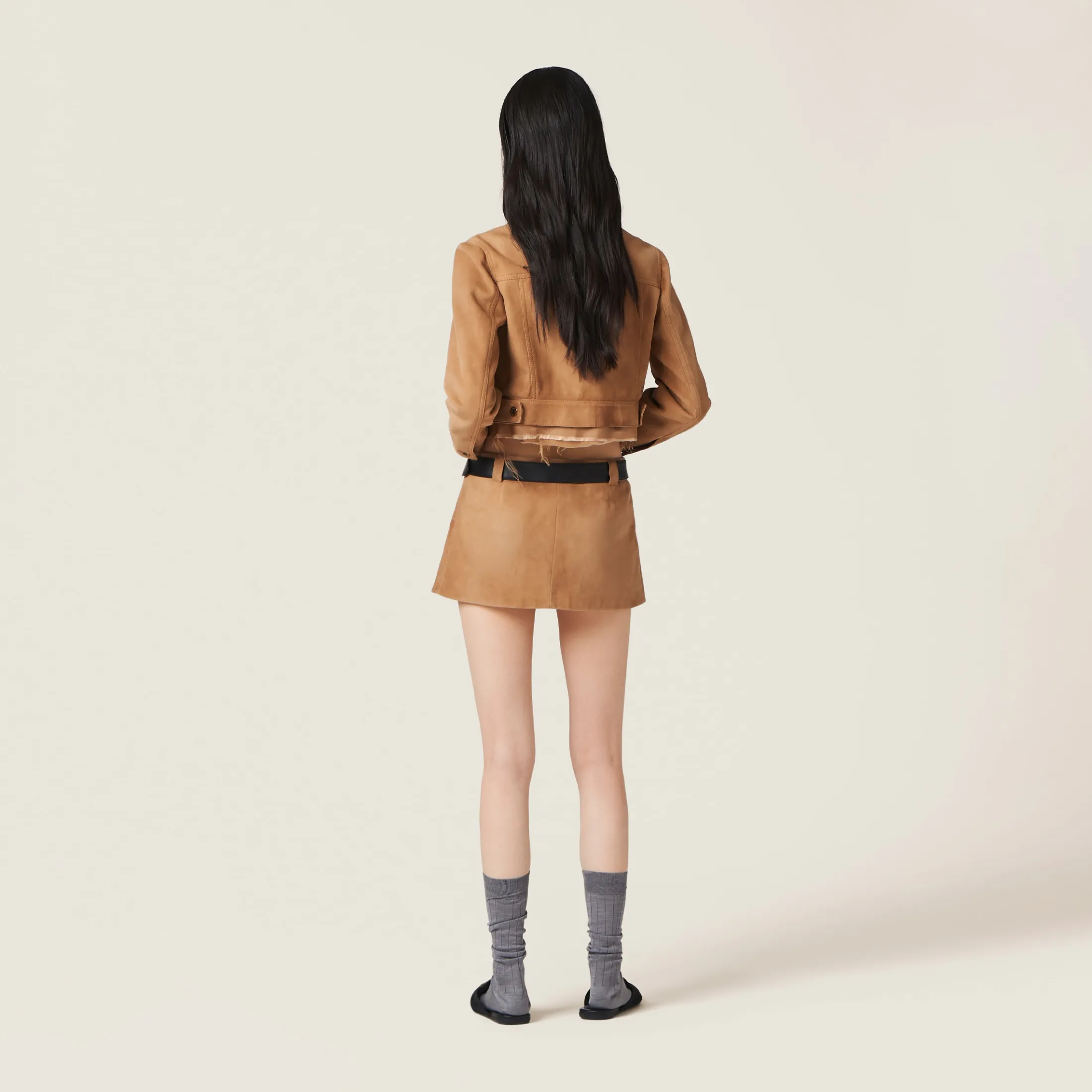 Maple Brown Suede Skirt | Miu Miu