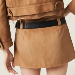 Maple Brown Suede Skirt | Miu Miu