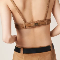 Maple Brown Suede Top | Miu Miu