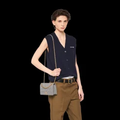 Marble Gray Matelassé Nappa Leather Mini-bag | Miu Miu