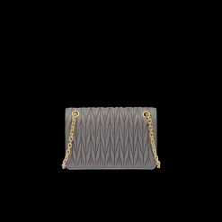 Marble Gray Matelassé Nappa Leather Mini-bag | Miu Miu