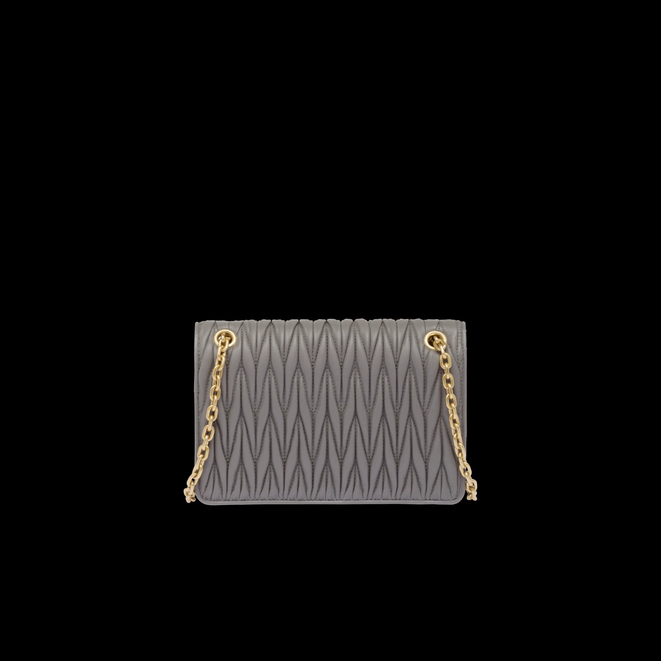 Marble Gray Matelassé Nappa Leather Mini-bag | Miu Miu