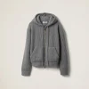 Marble Gray Wool And Cashmere Hoodie Cardigan | Miu Miu