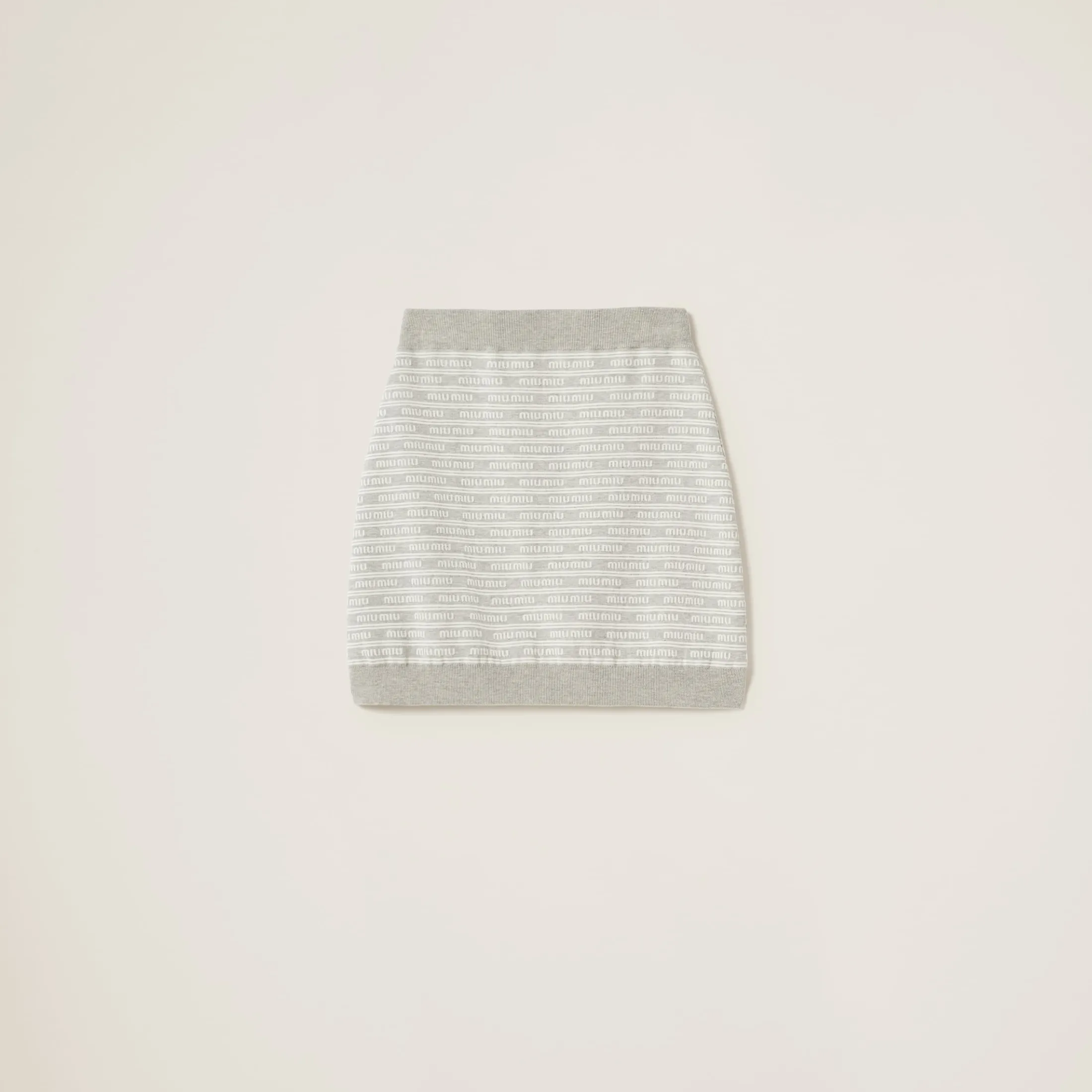 Marble Gray/tan Cotton Miniskirt | Miu Miu