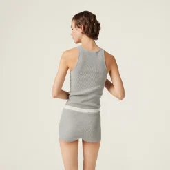 Marble Gray/tan Cotton Shorts | Miu Miu