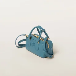Marina Blue Arcadie Leather Bag | Miu Miu
