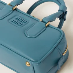 Marina Blue Arcadie Leather Bag | Miu Miu