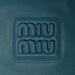 Marina Blue Leather Envelope Pouch | Miu Miu