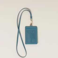 Marina Blue Matelassé Nappa Leather Badge Holder | Miu Miu