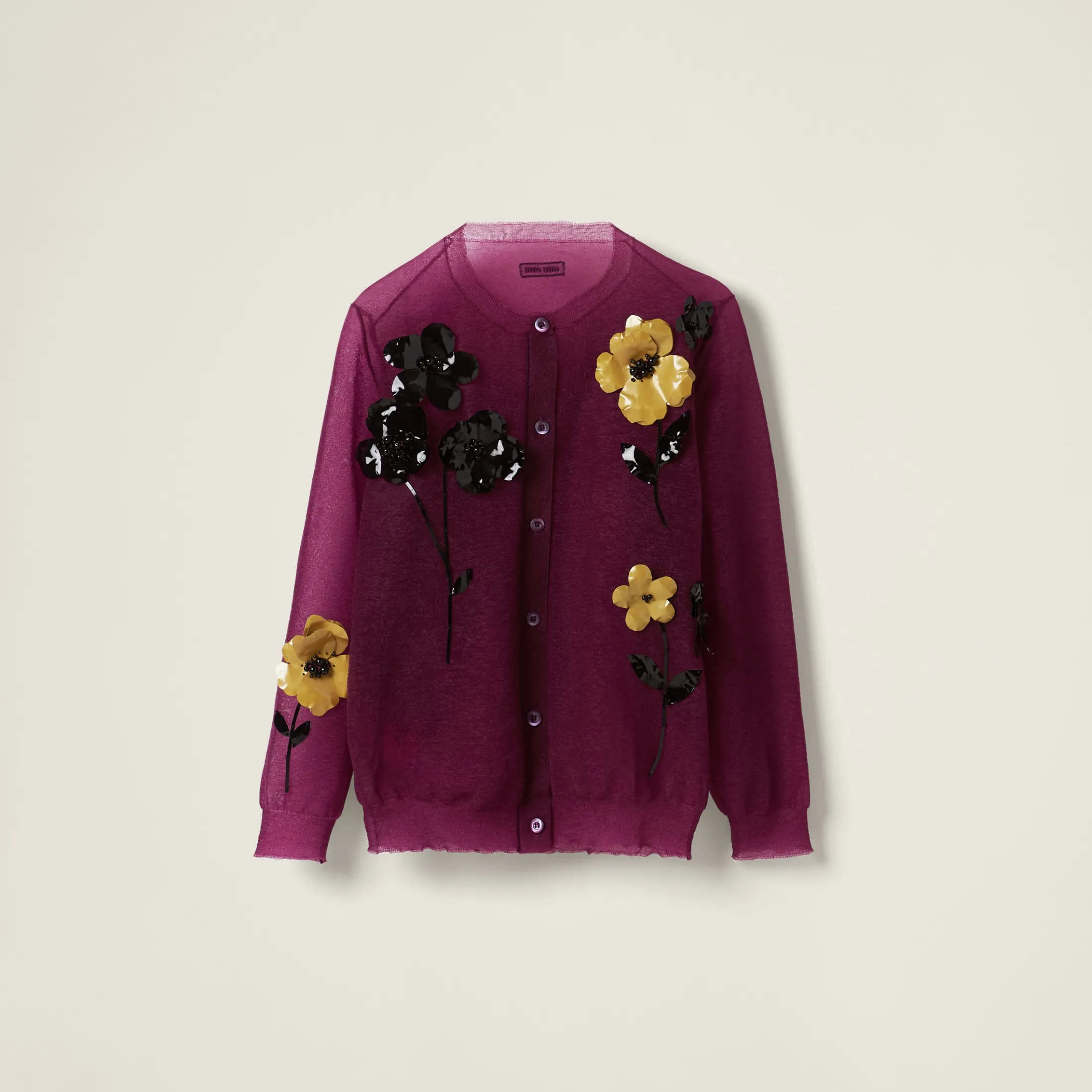 Mauve Nylon Cardigan | Miu Miu