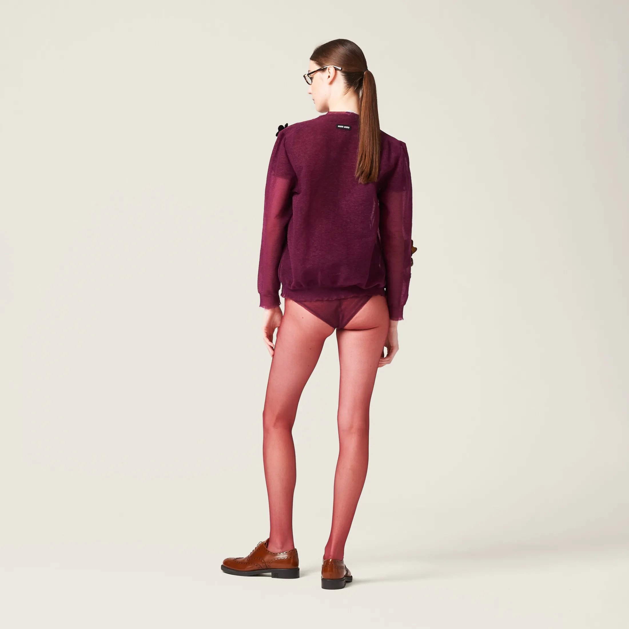 Mauve Nylon Cardigan | Miu Miu