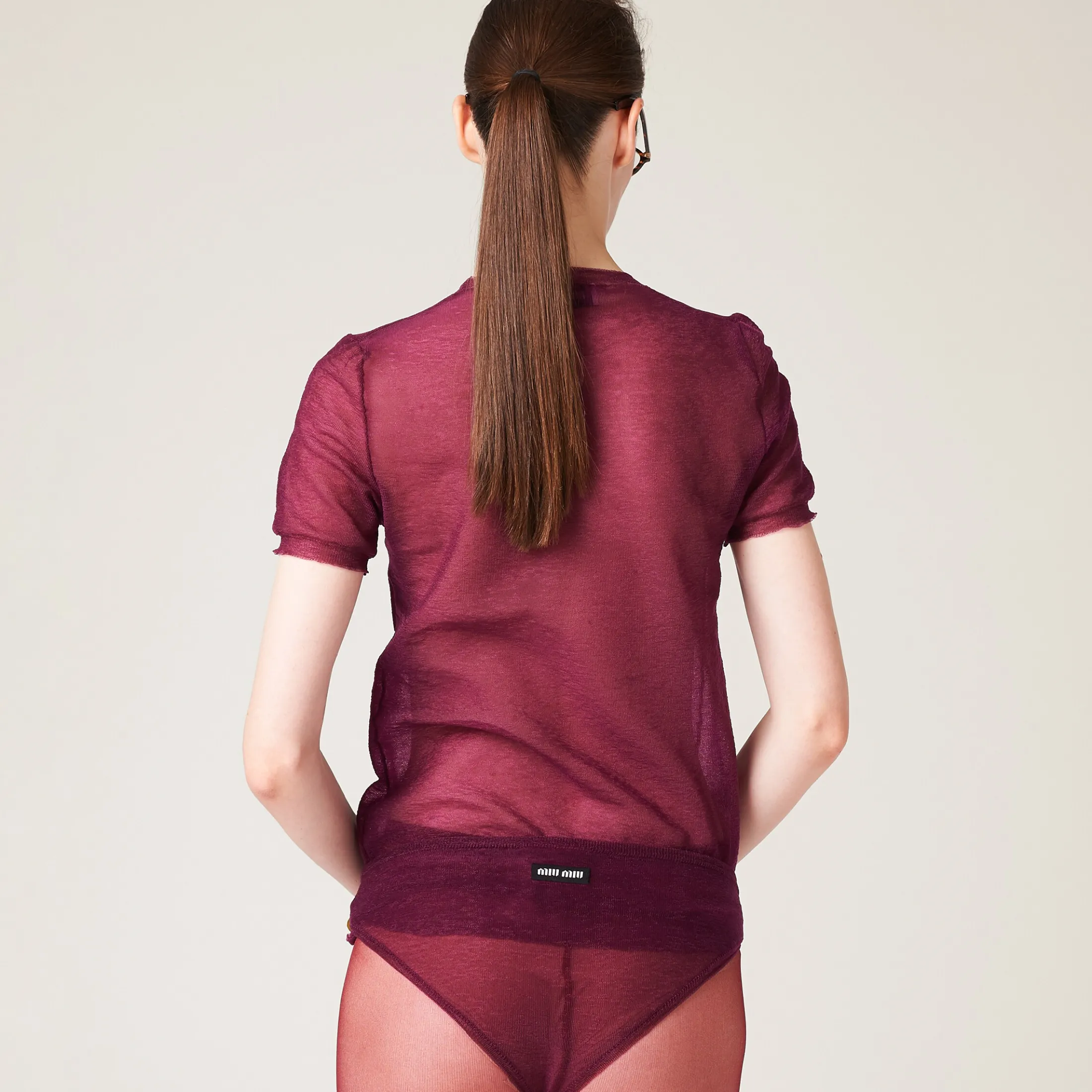 Mauve Nylon Sweater | Miu Miu