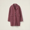 Mauve Wool And Cotton Coat | Miu Miu