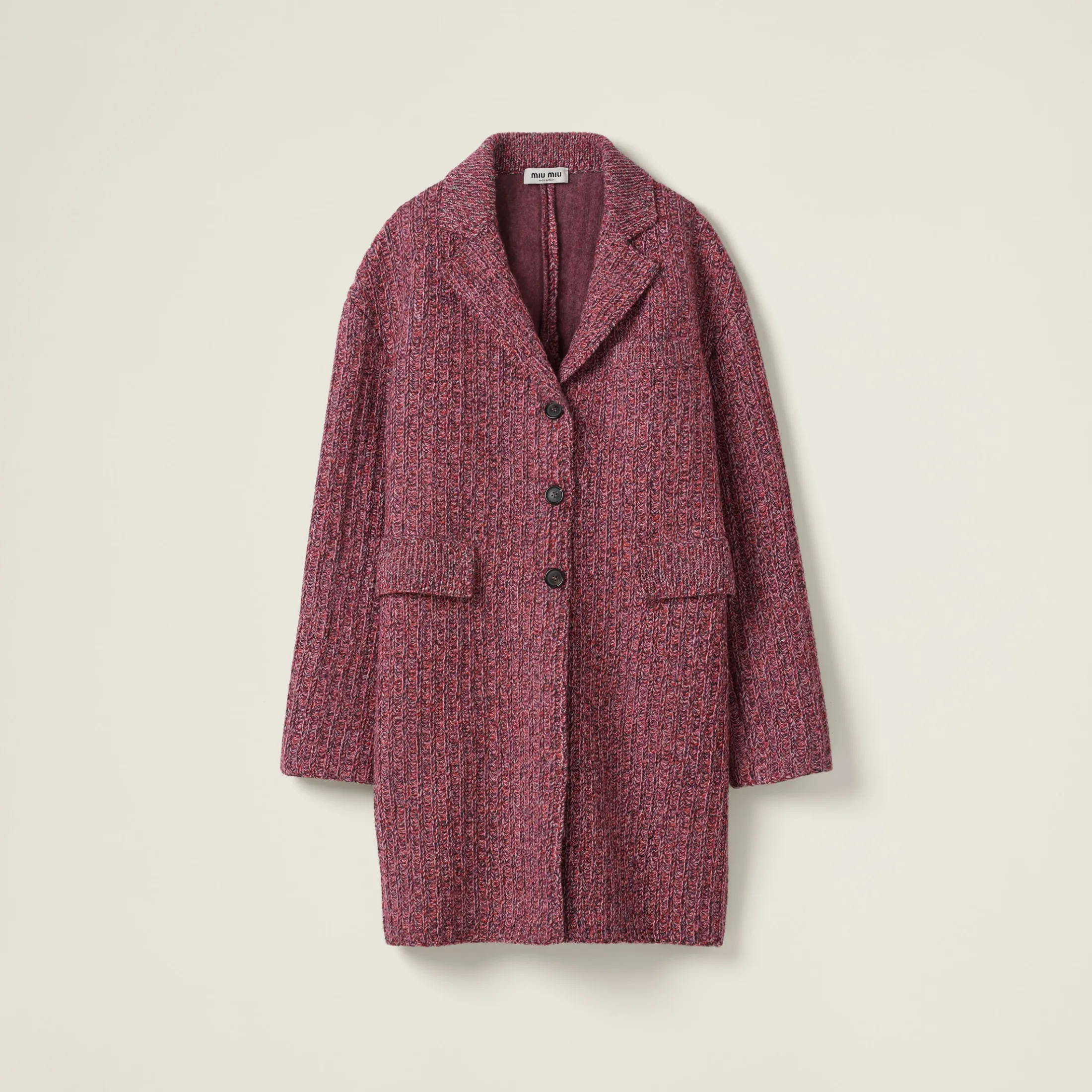 Mauve Wool And Cotton Coat | Miu Miu
